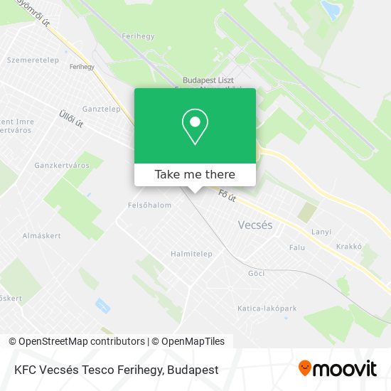 KFC Vecsés Tesco Ferihegy map