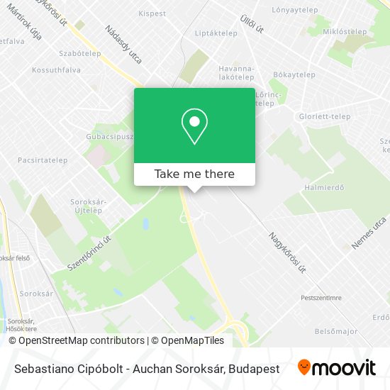 Sebastiano Cipóbolt - Auchan Soroksár map