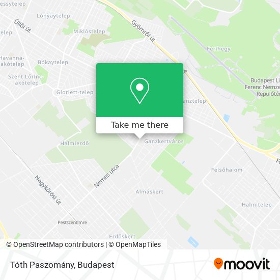 Tóth Paszomány map