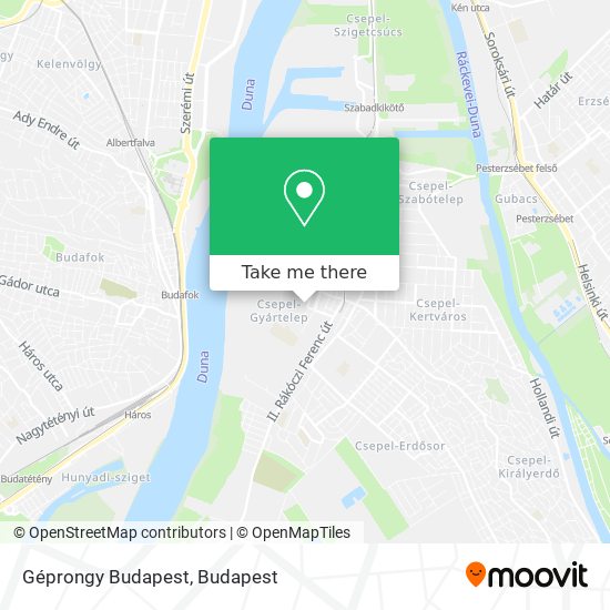 Géprongy Budapest map