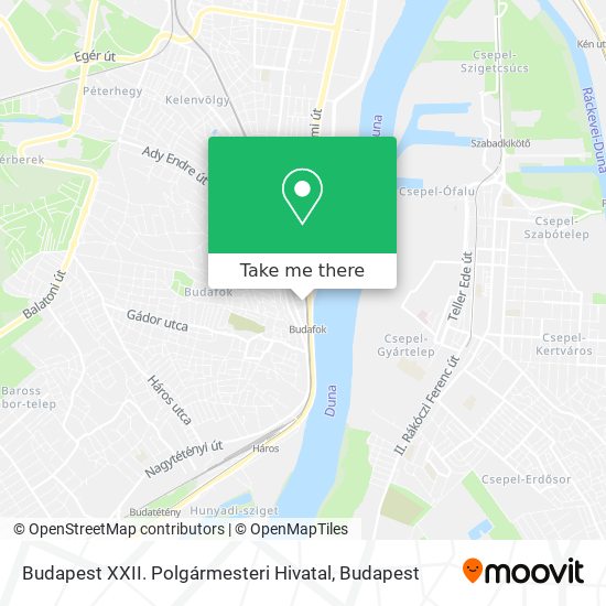 Budapest XXII. Polgármesteri Hivatal map