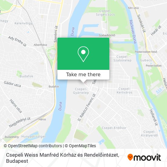 Csepeli Weiss Manfréd Kórház és Rendelőintézet map