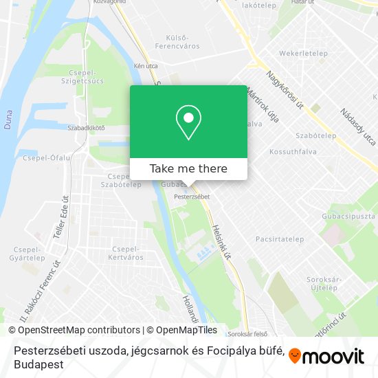 Pesterzsébeti uszoda, jégcsarnok és Focipálya büfé map