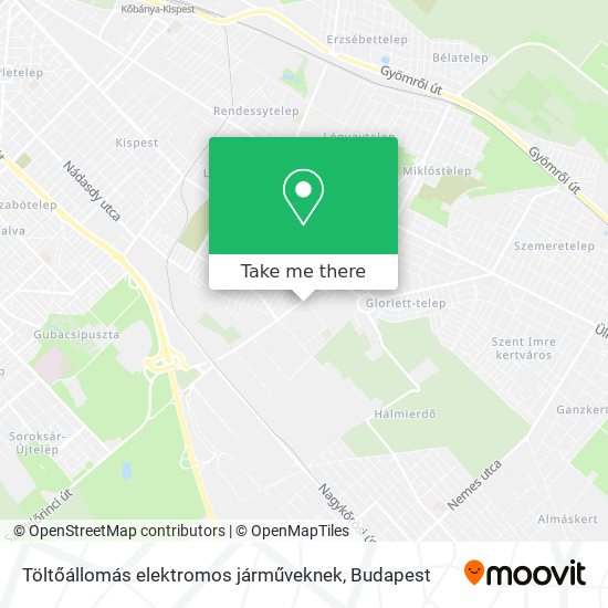 Töltőállomás elektromos járműveknek map