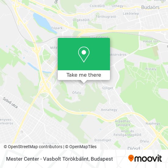 Mester Center - Vasbolt Törökbálint map