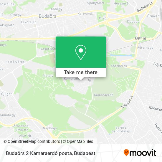 Budaörs 2 Kamaraerdő posta map