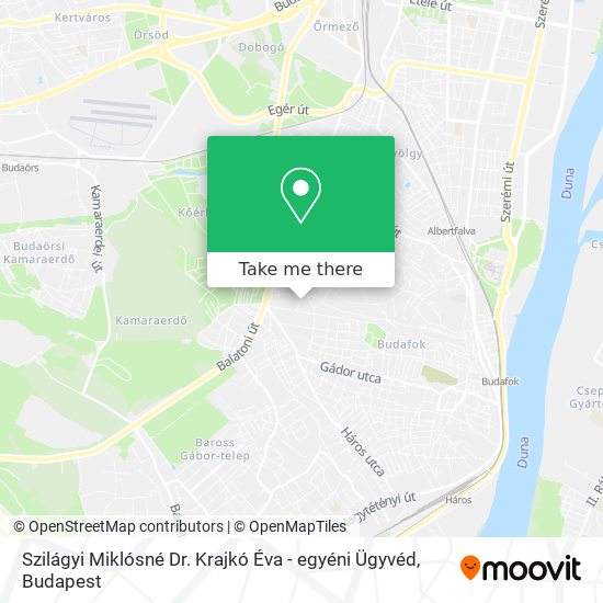 Szilágyi Miklósné Dr. Krajkó Éva - egyéni Ügyvéd map