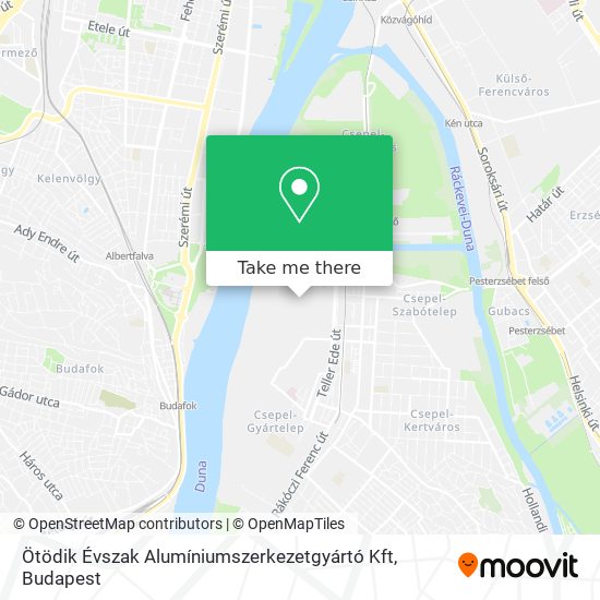 Ötödik Évszak Alumíniumszerkezetgyártó Kft map