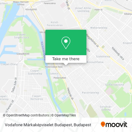 Vodafone Márkaképviselet Budapest map