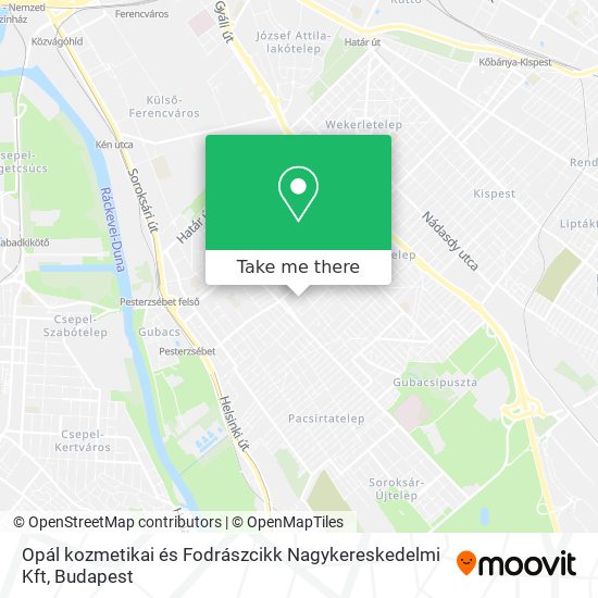 Opál kozmetikai és Fodrászcikk Nagykereskedelmi Kft map