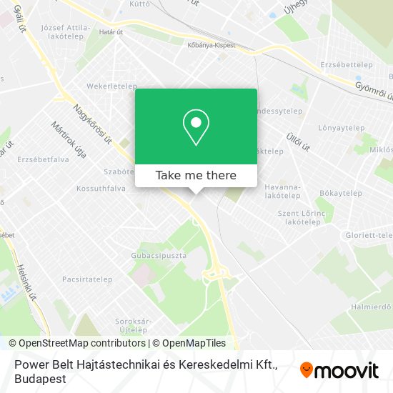 Power Belt Hajtástechnikai és Kereskedelmi Kft. map