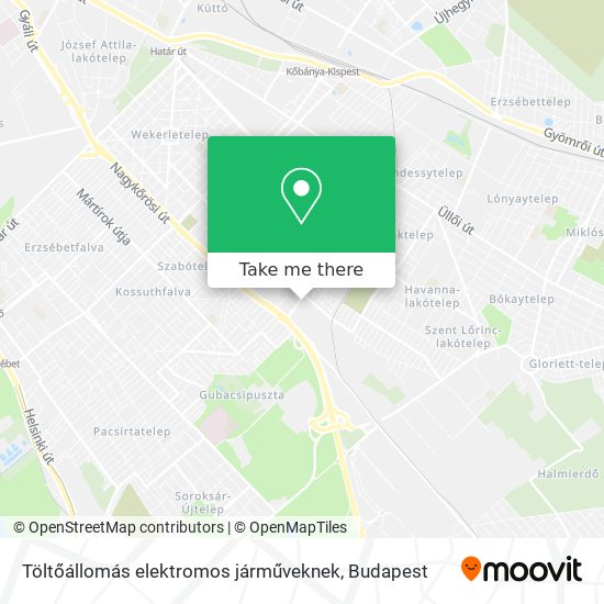 Töltőállomás elektromos járműveknek map