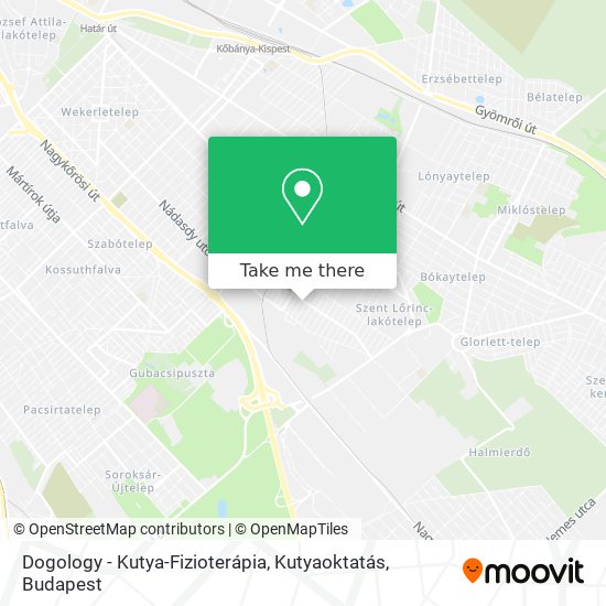 Dogology - Kutya-Fizioterápia, Kutyaoktatás map