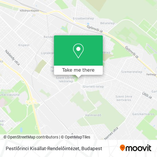 Pestlőrinci Kisállat-Rendelőintézet map