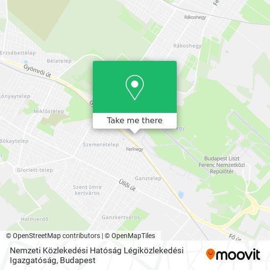 Nemzeti Közlekedési Hatóság Légiközlekedési Igazgatóság map