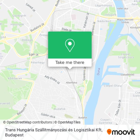 Trans Hungária Szállítmányozási és Logisztikai Kft map