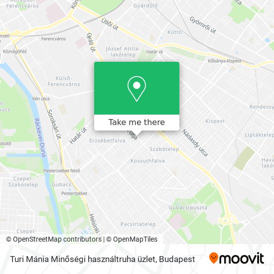 Turi Mánia Minőségi használtruha üzlet map