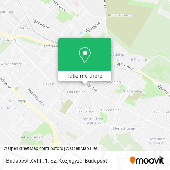 Budapest XVIII., 1. Sz. Közjegyző map