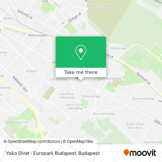 Yoko Divat - Europark Budapest map