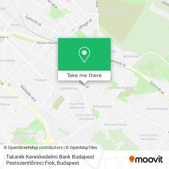 Takarék Kereskedelmi Bank Budapest Pestszentlőrinci Fiók map