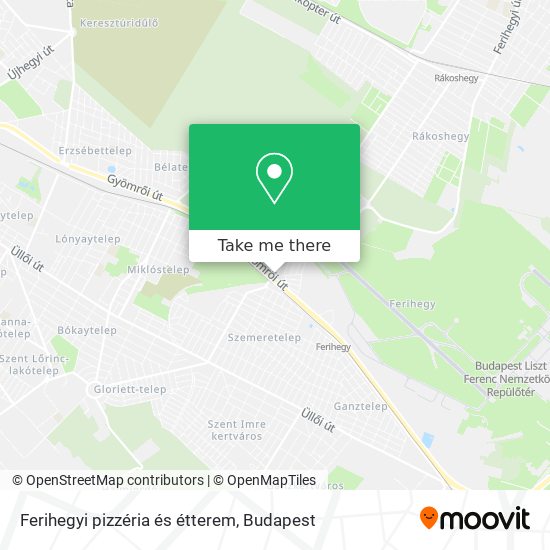 Ferihegyi pizzéria és étterem map