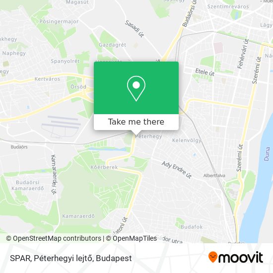 SPAR, Péterhegyi lejtő map