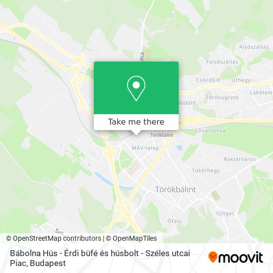 Bábolna Hús - Érdi büfé és húsbolt - Széles utcai Piac map