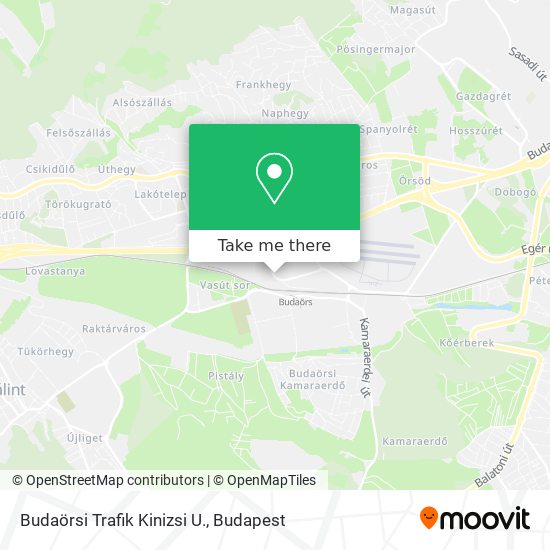 Budaörsi Trafik Kinizsi U. map