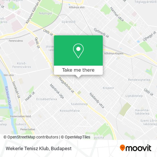 Wekerle Tenisz Klub map