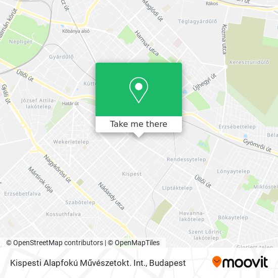 Kispesti Alapfokú Művészetokt. Int. map