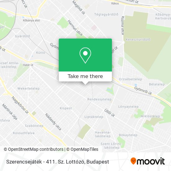 Szerencsejáték - 411. Sz. Lottózó map