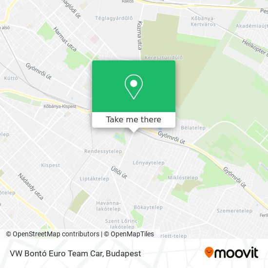 VW Bontó Euro Team Car map