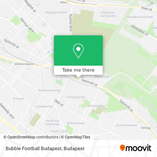 Bubble Football Budapest map