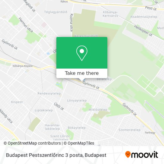 Budapest Pestszentlőrinc 3 posta map