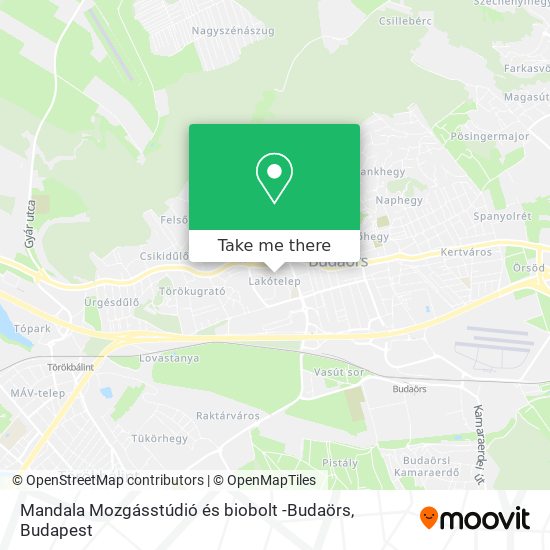 Mandala Mozgásstúdió és biobolt -Budaörs map