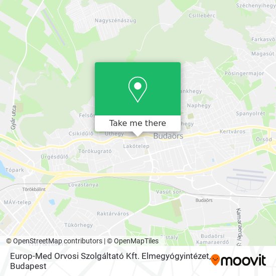 Europ-Med Orvosi Szolgáltató Kft. Elmegyógyintézet map