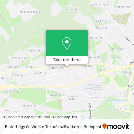 Biatorbágy és Vidéke Takarékszövetkezet map