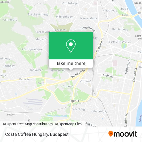 Costa Coffee Hungary map