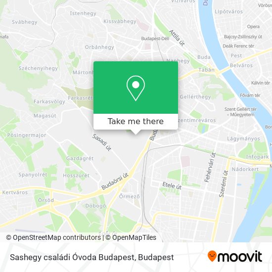 Sashegy családi Óvoda Budapest map