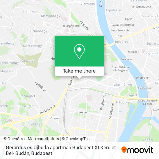 Gerardus és Újbuda apartman Budapest XI.Kerület Bel- Budán map