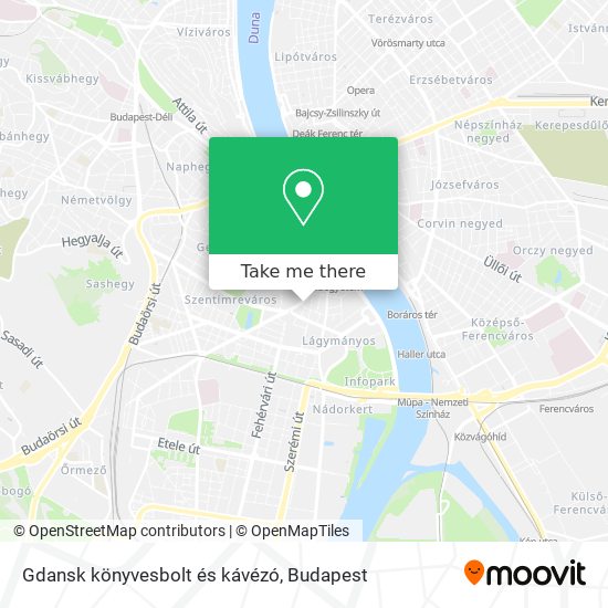 Gdansk könyvesbolt és kávézó map