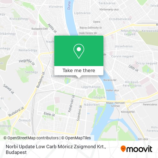 Norbi Update Low Carb Móricz Zsigmond Krt. map