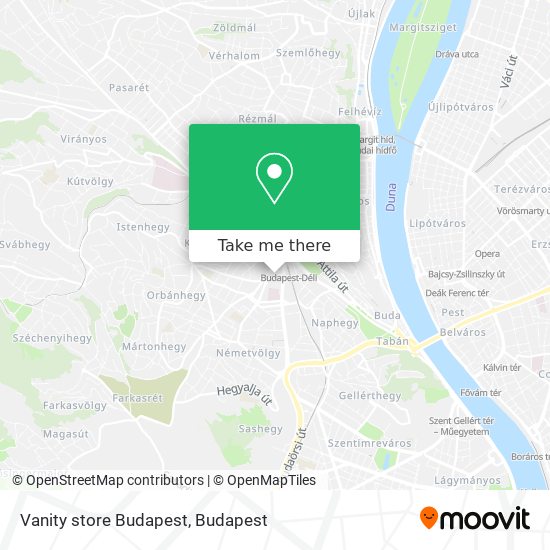 Vanity store Budapest map