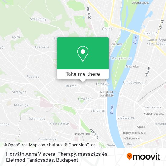 Horváth Anna Visceral Therapy, masszázs és Életmód Tanácsadás map