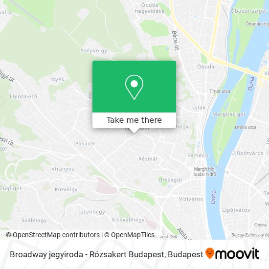 Broadway jegyiroda - Rózsakert Budapest map