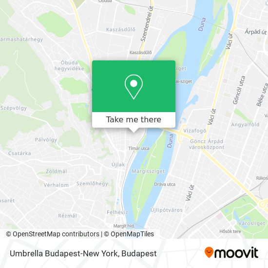 Umbrella Budapest-New York map