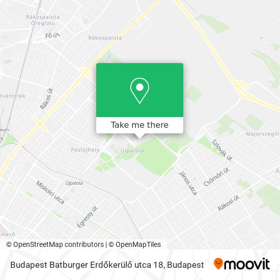 Budapest Batburger Erdőkerülő utca 18 map