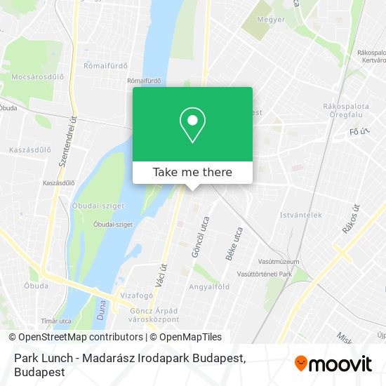 Park Lunch - Madarász Irodapark Budapest map