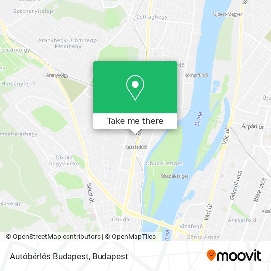 Autóbérlés Budapest map