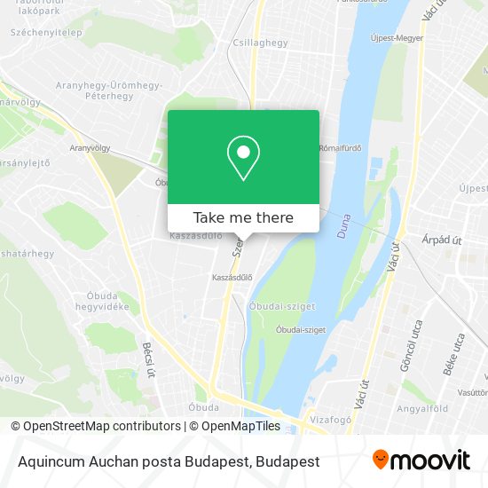 Aquincum Auchan posta Budapest map